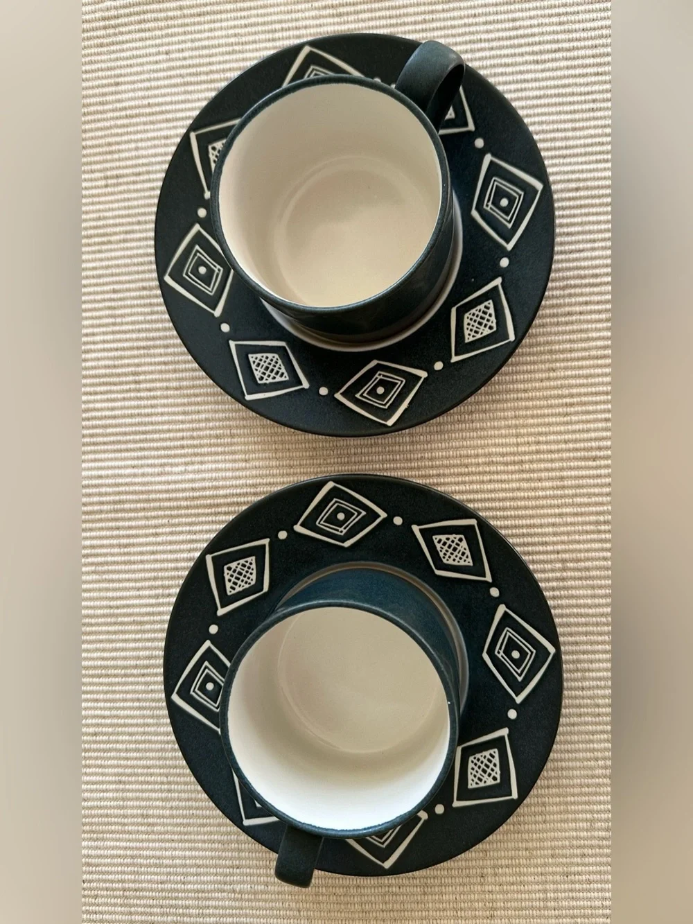 Vintage Pottery Barn Bongo Blue Mug & Saucer Set – Made in Japan